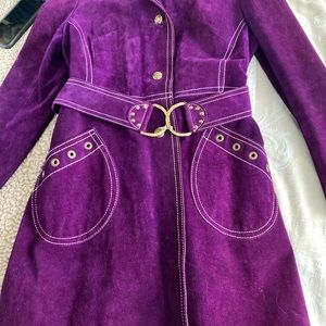 Vintage purple suede coat, Irving Posluns , mint condition , no wear.